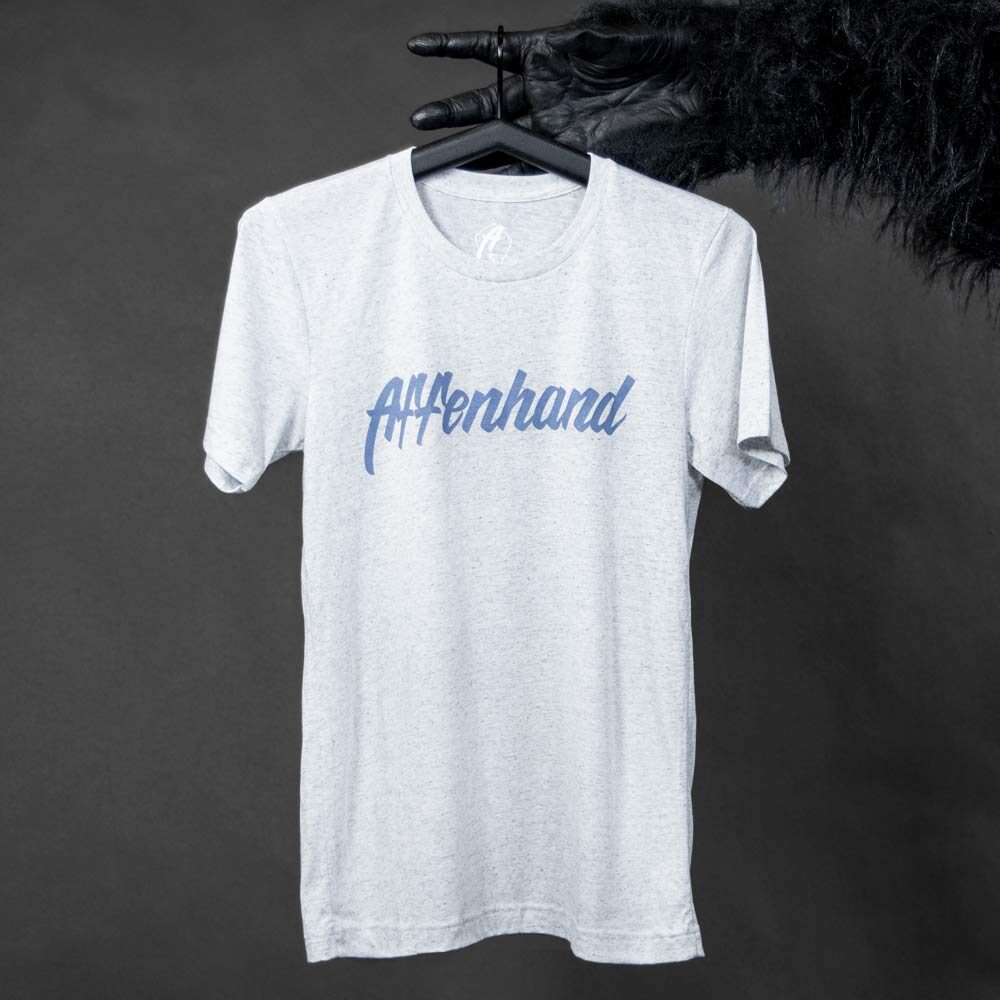 Outlet: 100% Affenhand T-Shirt White Fleck Blau Größe S